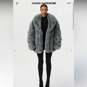 Naked Wardrobe Gray Teddy Jacket
